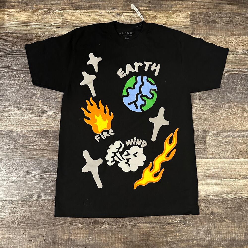 Pacsun Earth Fire Wind Graphic Tee Medium - Picture 1 of 2